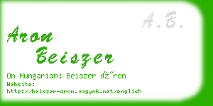 aron beiszer business card